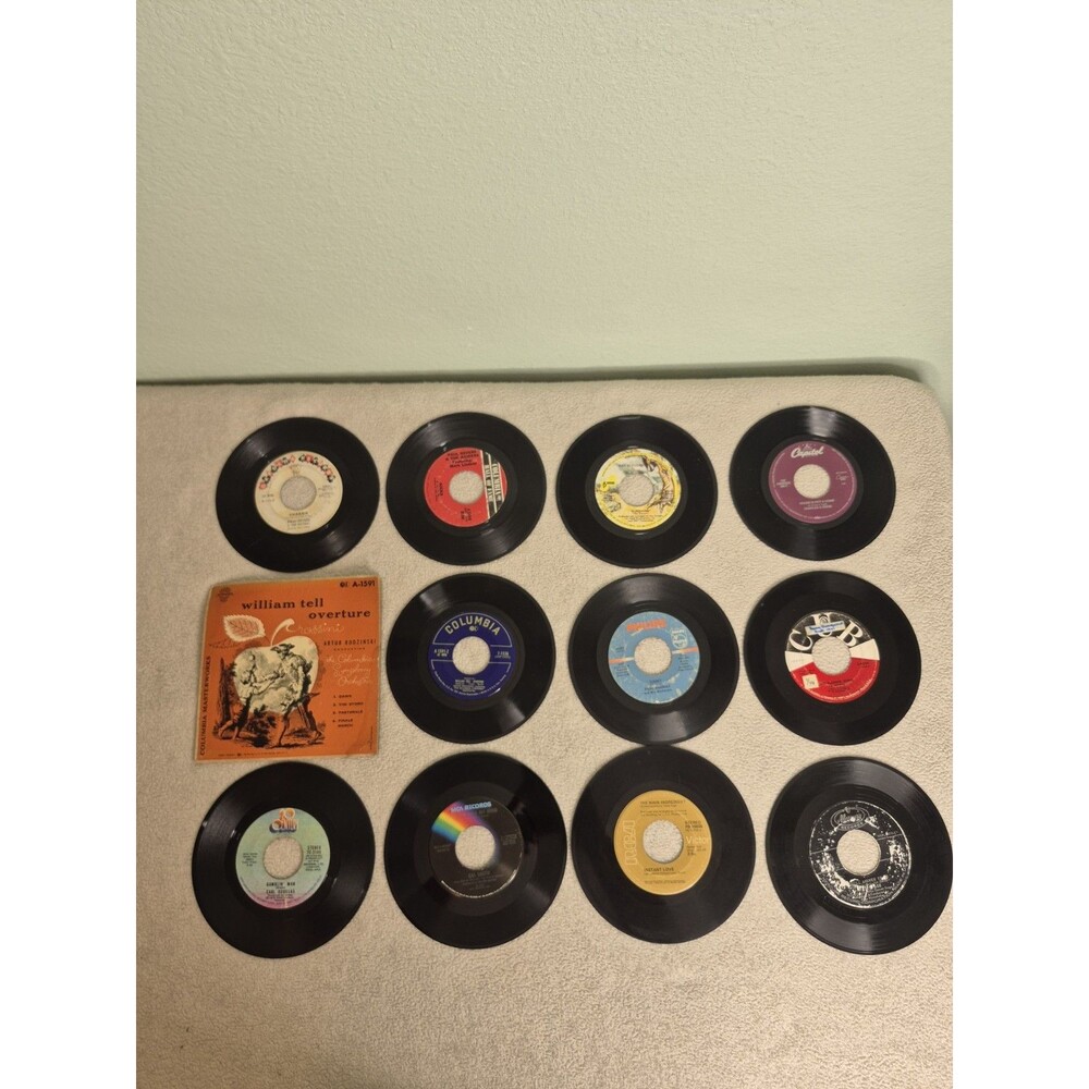 Vintage 7" 45 RPM Record Lot of 12 Rock Pop Country Classical Paul Revere Ray St
